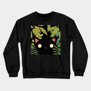 Black Cat win the Forest Design | Handmade Illustration | Kawaii Christmas Present | By Atelier Serakara Crewneck Sweatshirt